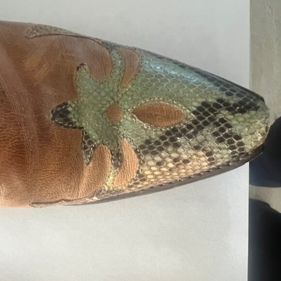 Lucchese 1883 Boots in Tan/Light Green/Brown/Teal, Size 7.5 B - Picture 10 of 12